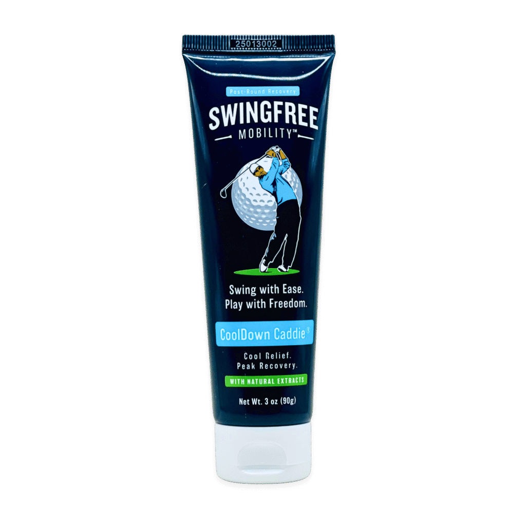 SwingFree CoolDown Caddie post-round recovery cooling cream for golfers