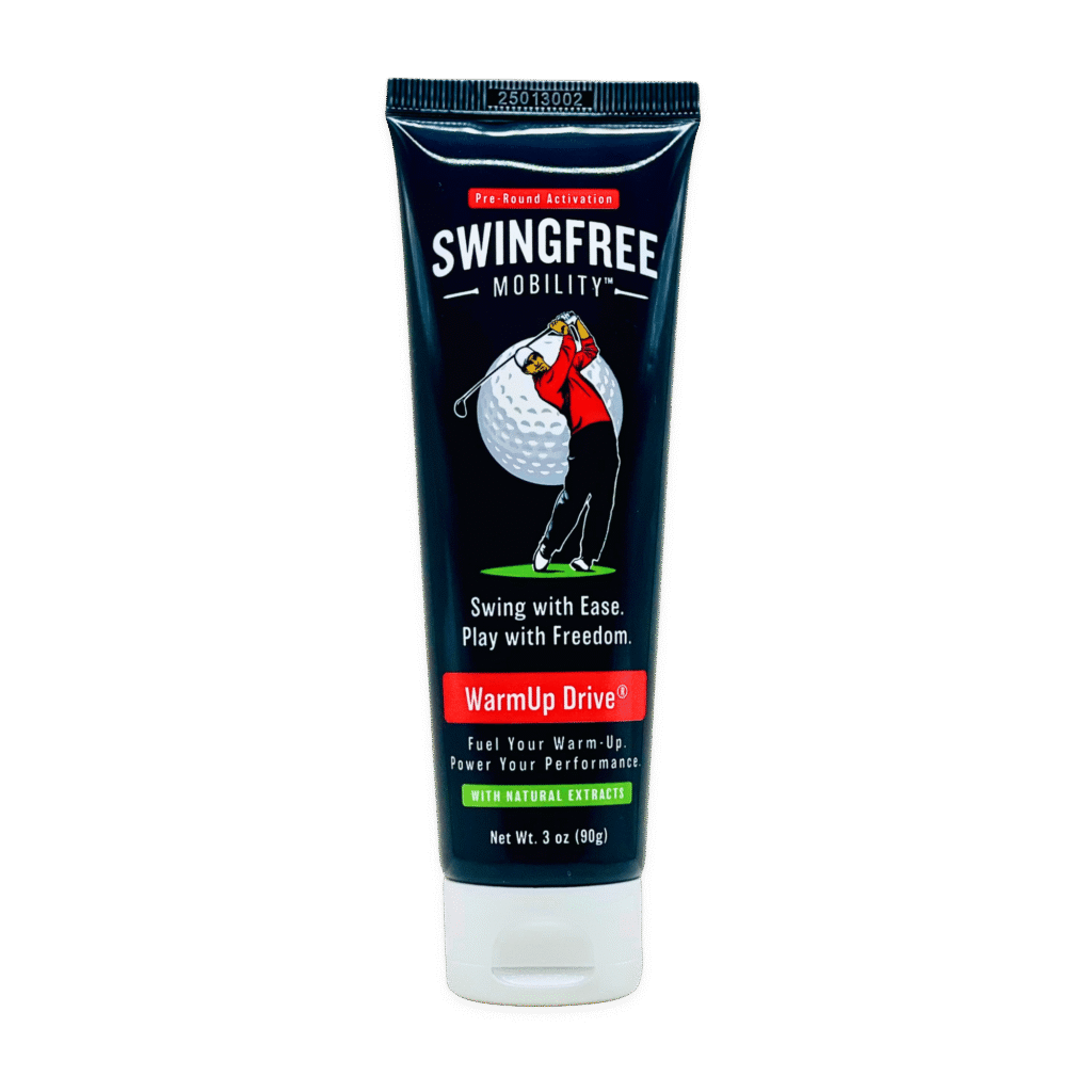 SwingFree WarmUp Drive pre-round muscle prep cream for golfers