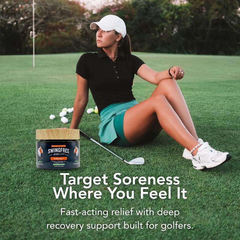 ParRecovery topical pain relief cream targeting sore muscles after golf
